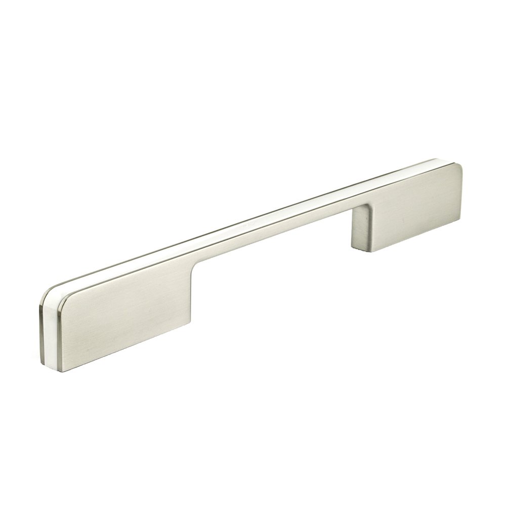 6 1/4" Center Handle in White and Brushed Nickel