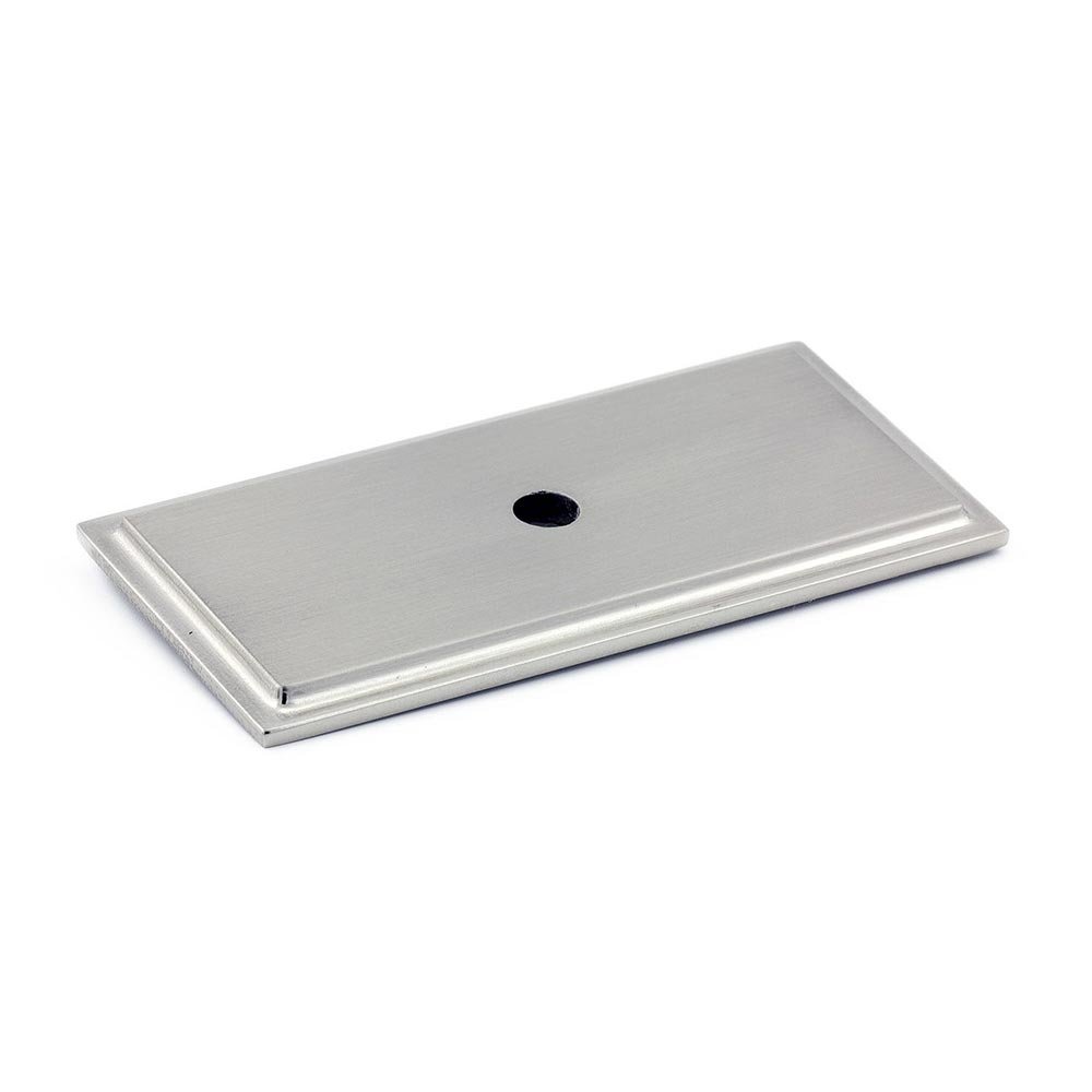 2 17/32" Long Transitional Backplate for Knob in Brushed Nickel