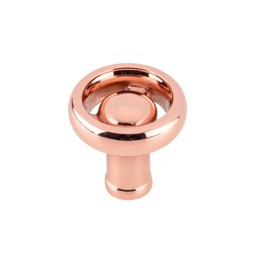 1 13/32" Round Eclectic Aluminum Knob in Polished Copper