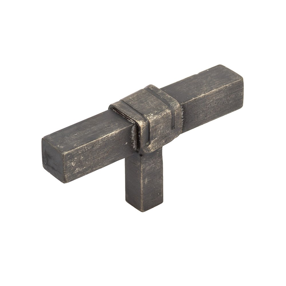 2 15/16" Long Contemporary Forged Iron Knob in Matte Black Iron