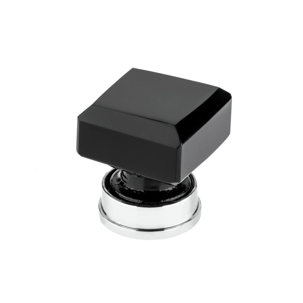 1 5/16" Long Eclectic Glass Knob in Black