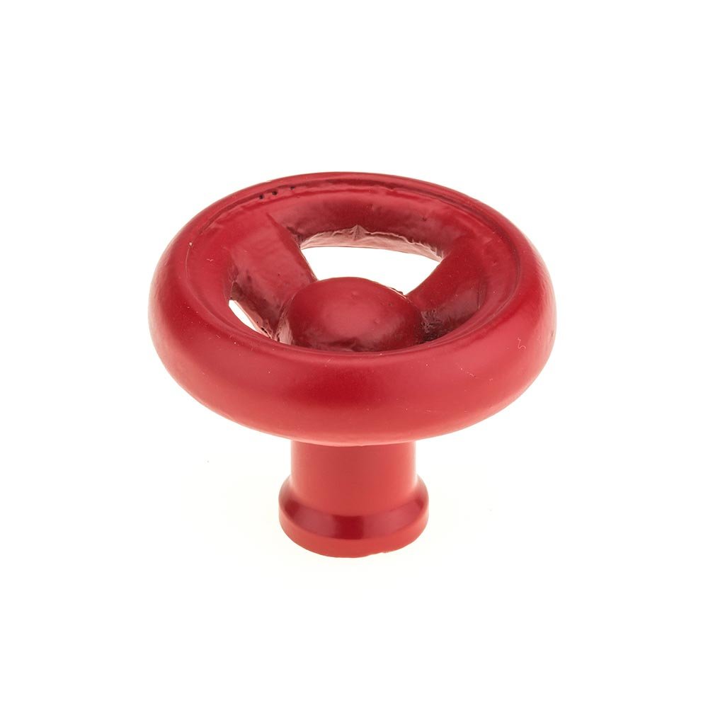 2 17/32" Round Eclectic Wrought Iron Knob in Red
