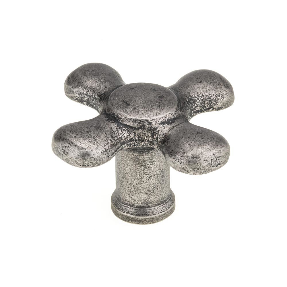 3 1/16" Round Eclectic Wrought Iron Knob in Pewter