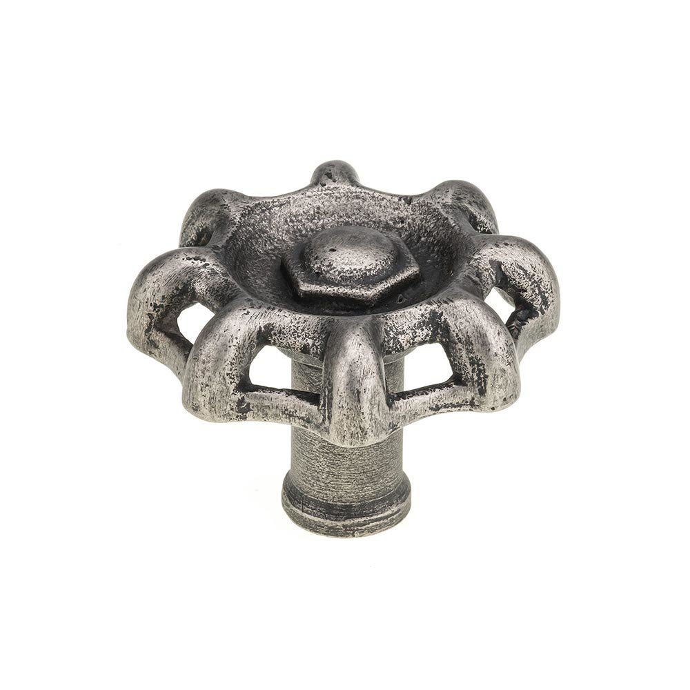 3 1/32" Round Eclectic Wrought Iron Knob in Pewter