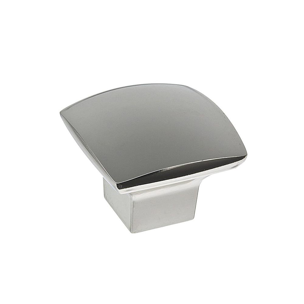 1 7/32" Long Contemporary Knob in Polished Nickel