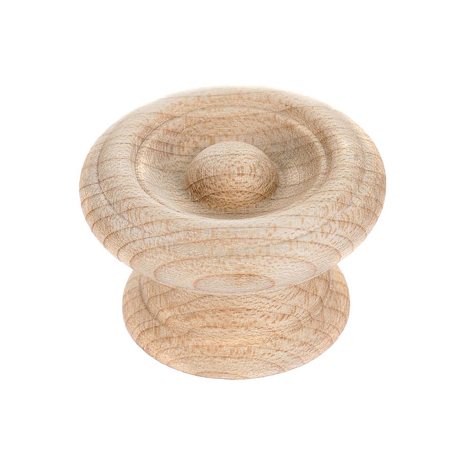 1 1/2" Round Eclectic Maple Wood Knob in Unfinished Maple