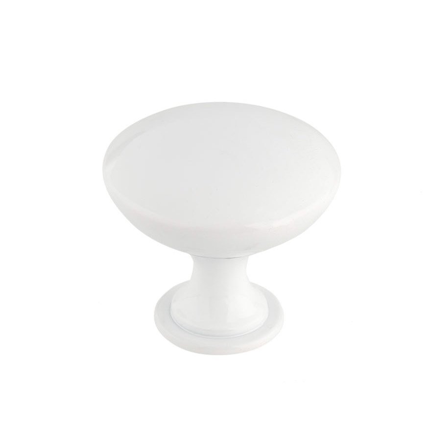 1 9/16" Round Contemporary Knob in White