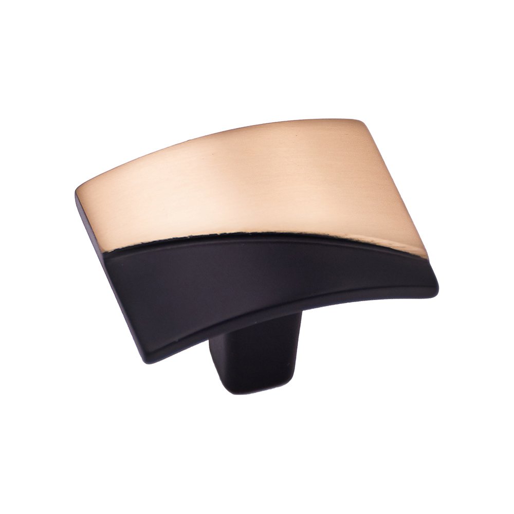 1 5/8" Long Knob in Satin Brass and Black