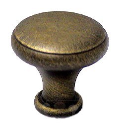 1 1/4" Solid Knob with Flat Edge in Antique English