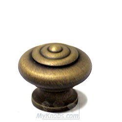 1" Solid Knob with Circle at Top in Antique English