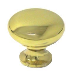 Thin Mushroom Knob in Polished Brass