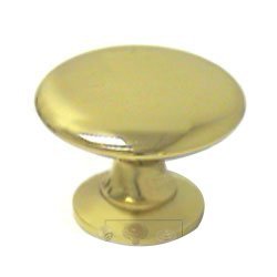 1 1/4" Flat Face Knob in Polished Brass