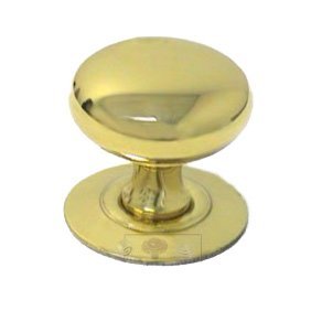 1 1/4" Plain Hollow Knob with Backplate in Polished Brass