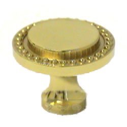 1 1/4" Beaded Knob in Polished Brass