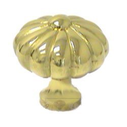 Small Melon Knob in Polished Brass