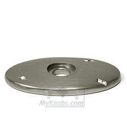 Distressed Oval Backplate in Satin Nickel