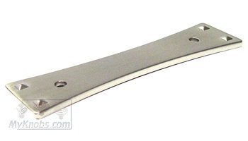 3" Center Bent Rectangle Backplate in Satin Nickel