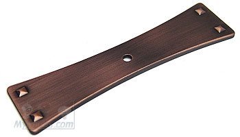 Bent Rectangle Single Hole Backplate in Distressed Copper