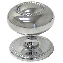 1 1/2" Rope Knob with Backplate in Polished Chrome