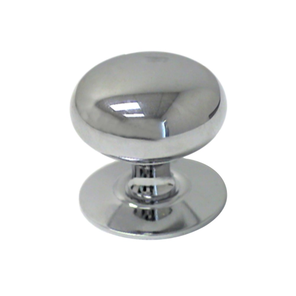 1 1/2" Plain Hollow Knob with Backplate in Polished Chrome