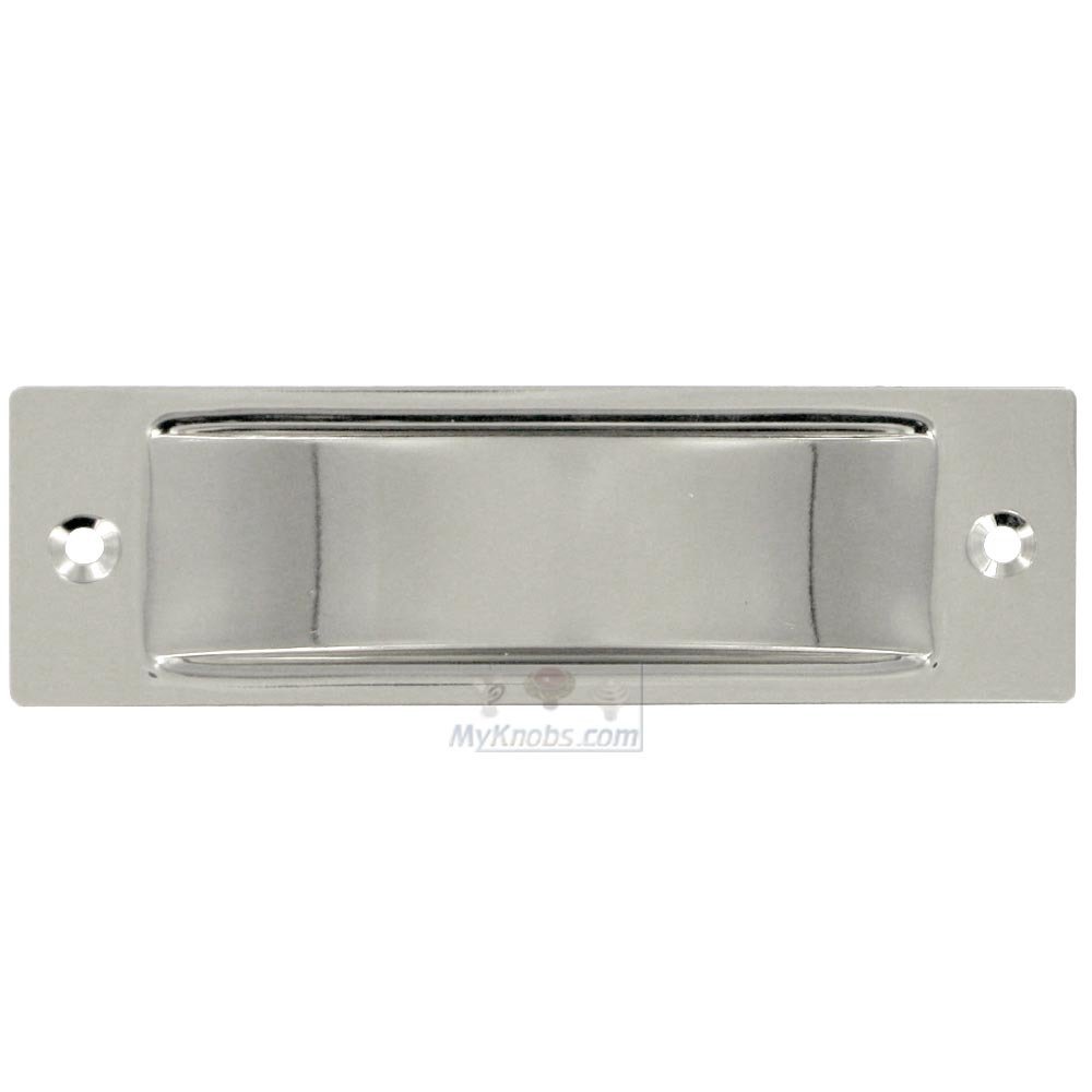 Thin Rectangle Flush Pull in Polished Nickel