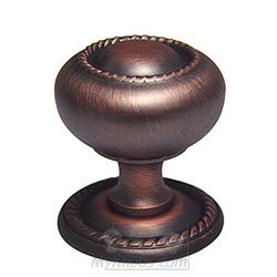 1 1/4" Rope Knob with Backplate in Distressed Copper