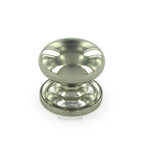 1 1/8" Plain Knob with Backplate In Polished Nickel