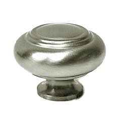 Large Double Ringed Knob in Satin Nickel