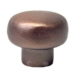Distressed Heavy Circular Knob in Distressed Copper