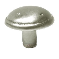 Distressed Mushroom Knob with Ring Edge Knob in Satin Nickel