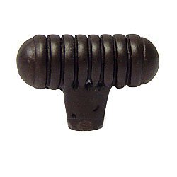 Distressed Large Ribbed Knob in Oil Rubbed Bronze