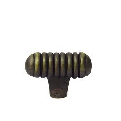 Distressed Small Ribbed Knob in Antique English