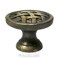 Large Cross Hatched Knob in Antique English