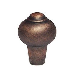 1" Solid Round Knob with Tip in Distressed Copper