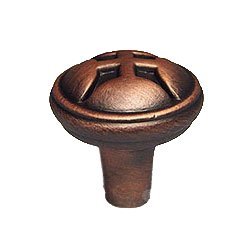 Solid Four Petal Knob in Distressed Copper