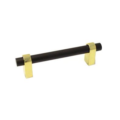 3" Center Oil Rubbed Bronze with Brass Smooth Pull