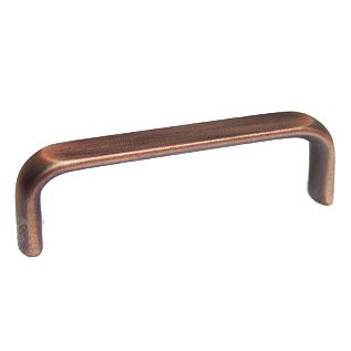 3" Center Smooth Rectangular Pull in Distressed Copper
