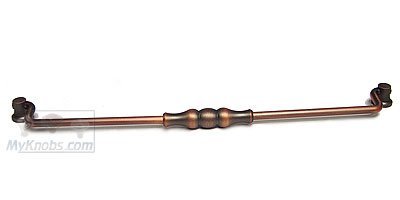 12" Center Beaded Middle Hanging Pull in Distressed Copper