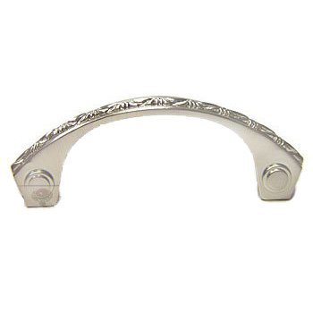 3" Centers Deco Leaf Bow Pull in Satin Nickel