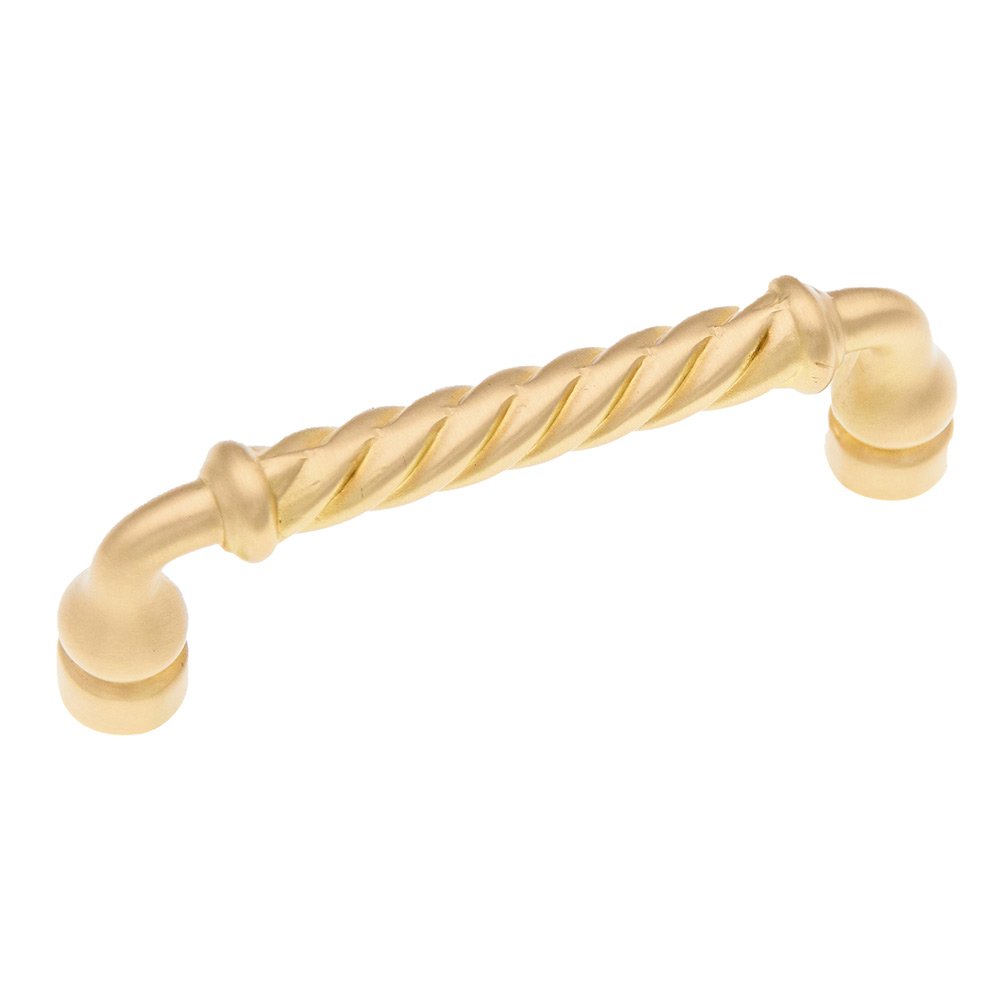 3" Centers Twisted Pull in Satin Brass