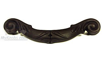 3 1/2" Center Ornate Curved Drop Pull in Oil Rubbed Bronze