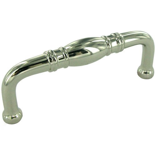 3" Centers Barrel Middle Handle In Polished Nickel