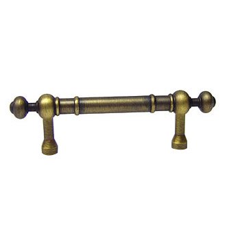 3" Centers Plain Pull with Decorative Ends in Antique English
