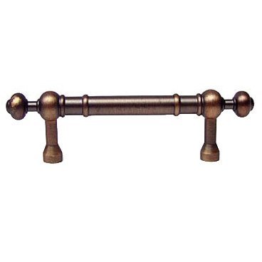 3" Centers Plain Pull with Decorative Ends in Distressed Copper
