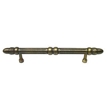 5" Centers Lined Rod Pull with Petals in Antique English