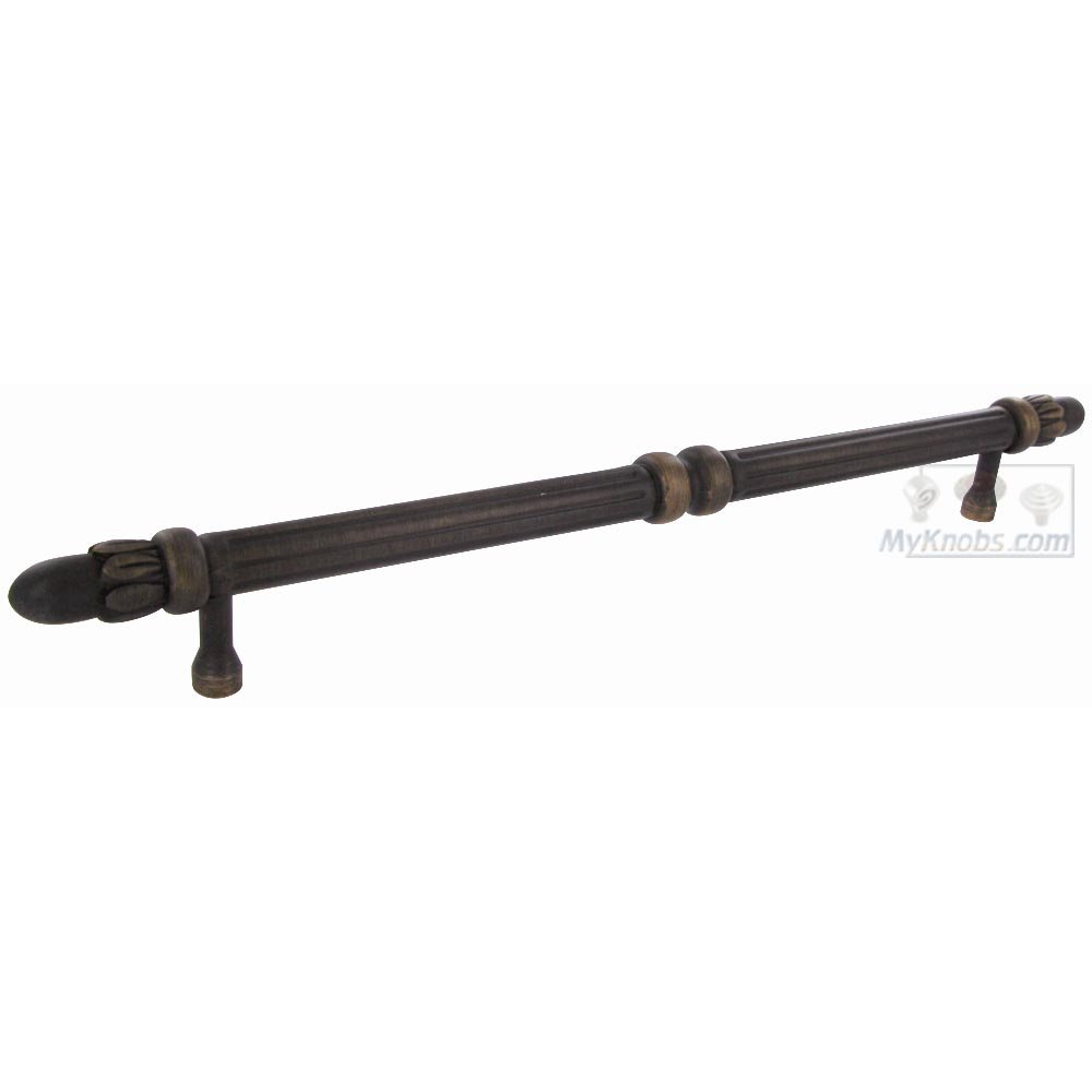 8" Centers Lined Rod Pull with Petals at End in Valencia Bronze
