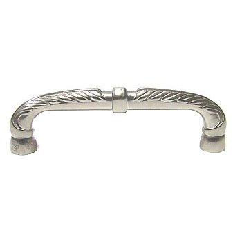 5" Centers Bow Pull with Petals and Solid LIne in Satin Nickel