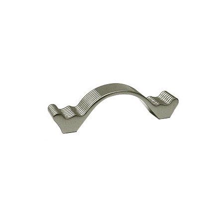 3" Centers Wavy Contoured Pull with Lines in Satin Nickel