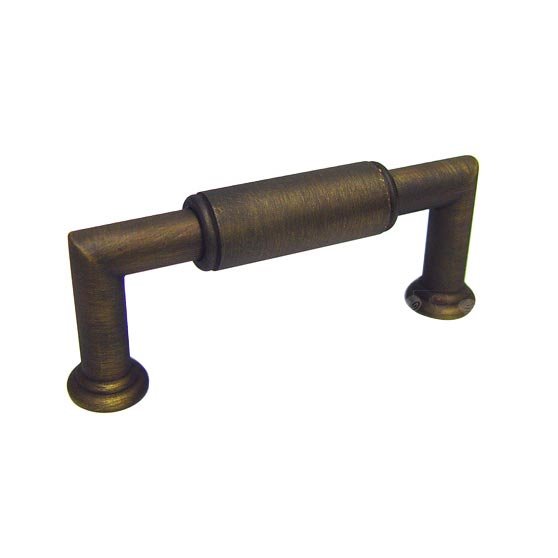 3" Centers Cylinder Middle Pull in Antique English