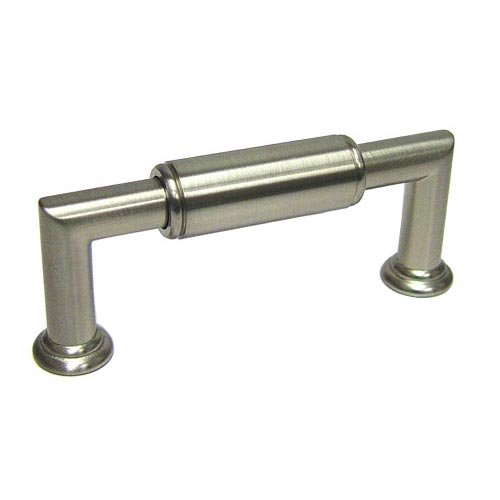 3" Centers Cylinder Middle Pull in Satin Nickel